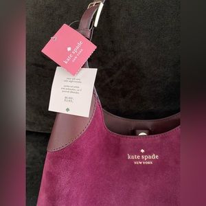 BNWT | Kate Spade “Aster” Shoulder Bag in Deep Cardinal & Stars Canvas Pouch